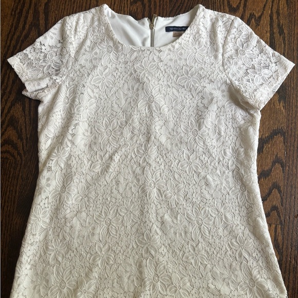 Tommy Hilfiger Tops - Tommy Hilfiger Women’s Size XS Ivory Top Floral Crocheted Lace Overlay SS Zipper